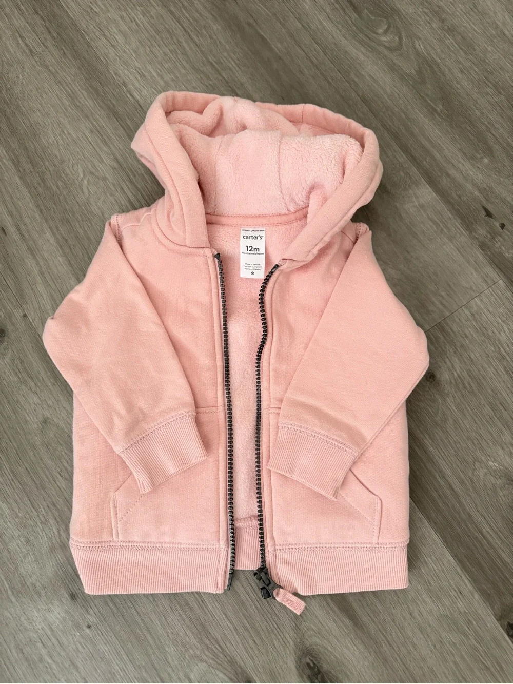Carter's Light Pink Hooded Zip Sweatshirt